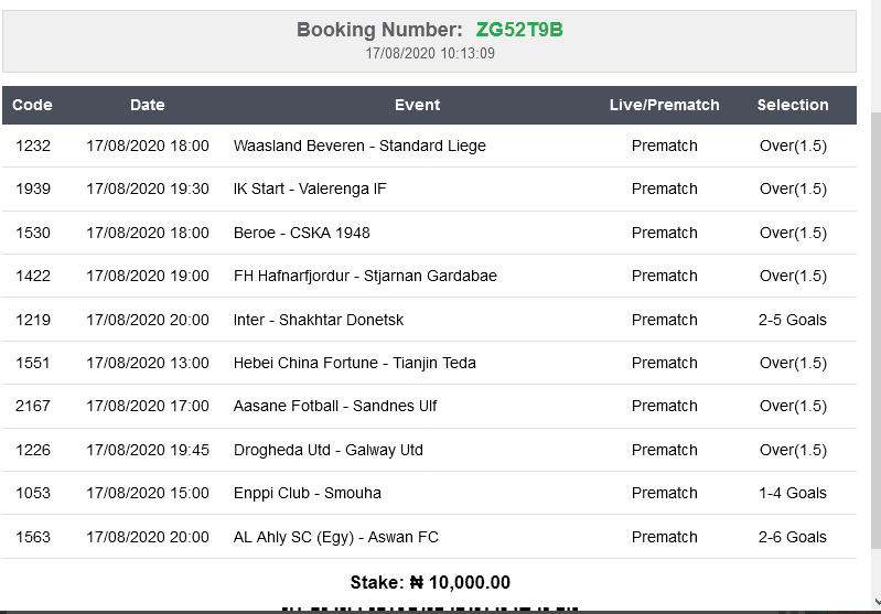 8. Bet9ja Booking Codes for Tomorrow Sure Games - wide 3
