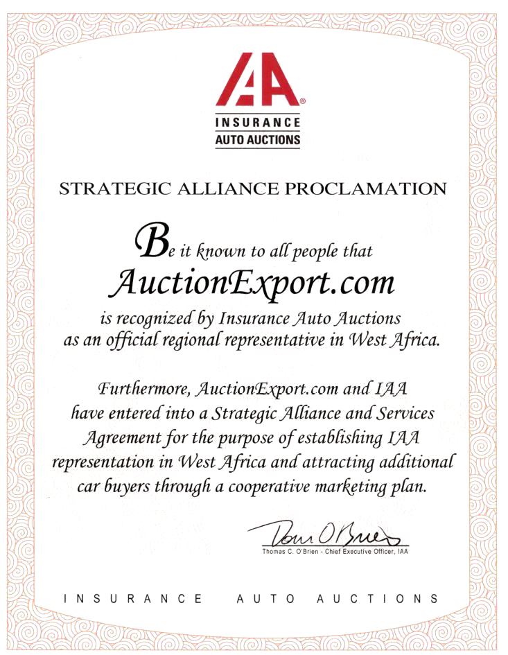 Auction Export Is An Official Representative Of IAAI In West Africa