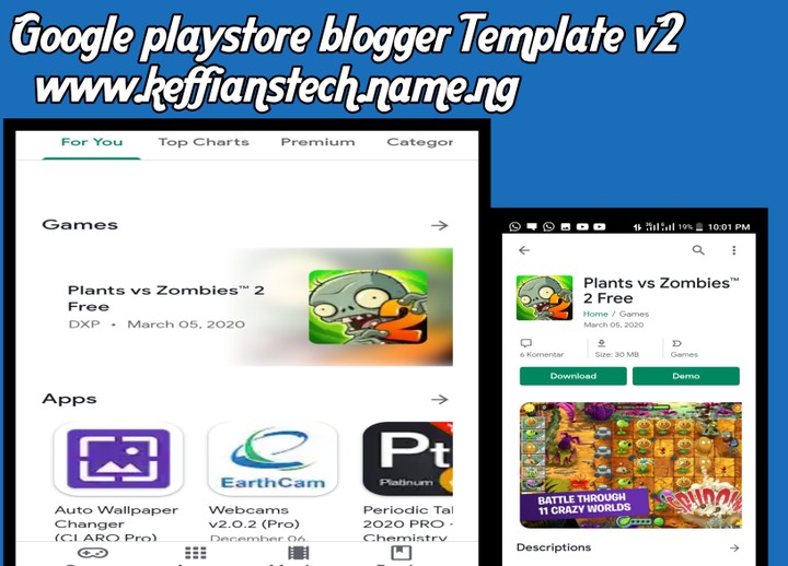 Google Play Store V2.0 Premium Blogger Template • Free Download
