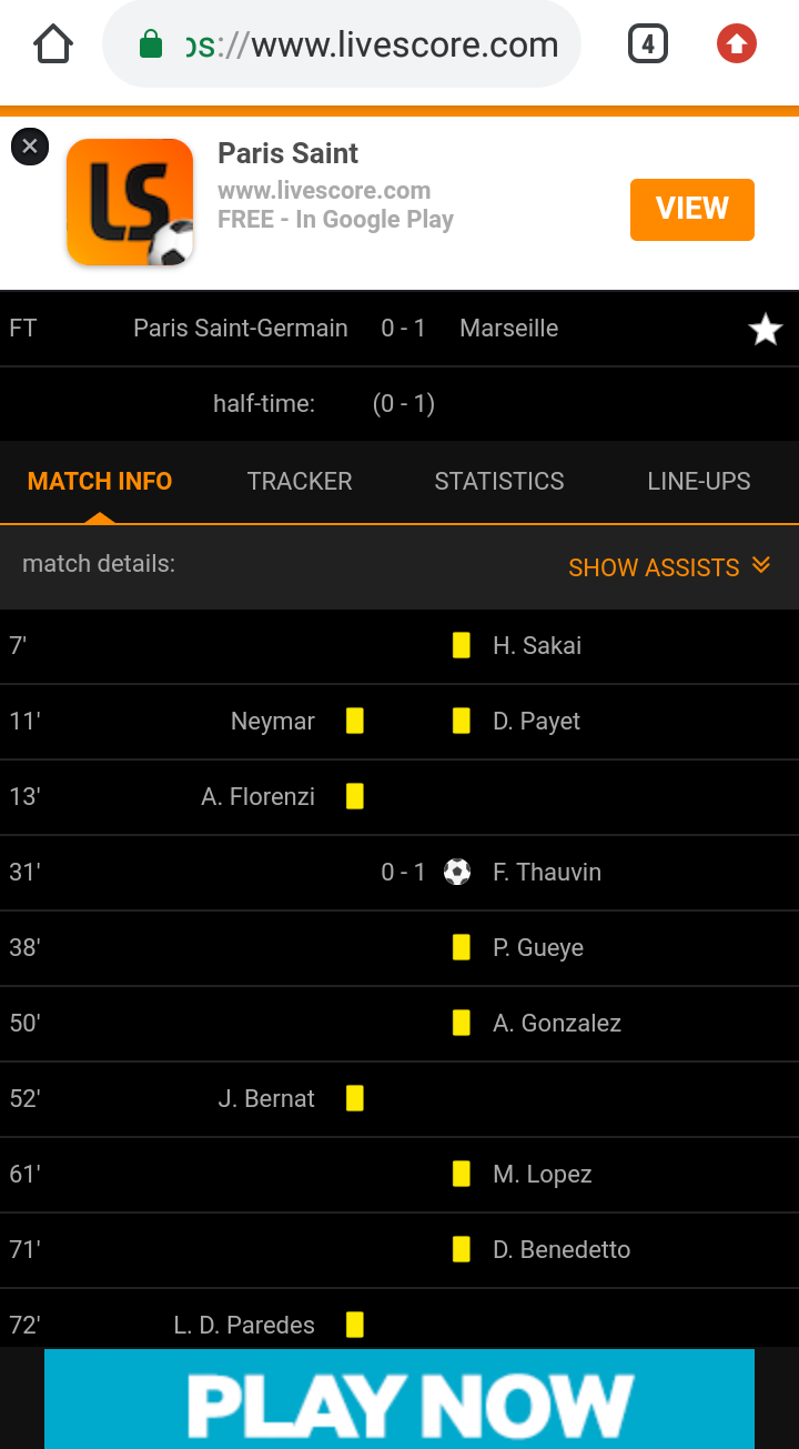 5 RED CARDS In 1 Minute & FOURTEEN YELLOW CARDS. PSG 0 Vs 1 Marseille