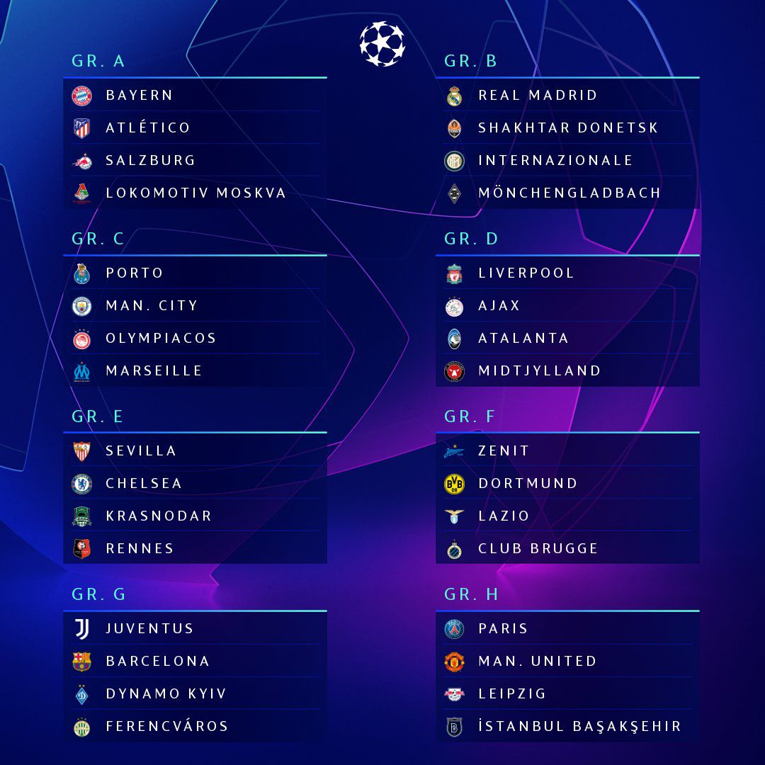 Champions League group stage: All the fixtures and results, UEFA Champions  League