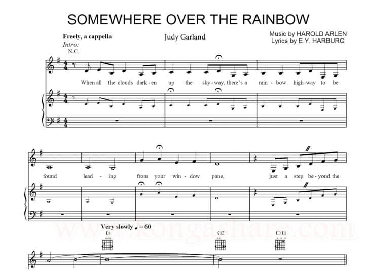 Instalación llave inglesa Desviación Download Somewhere Over The Rainbow Sheet Music In PDF & MP3 - Music/Radio  - Nigeria