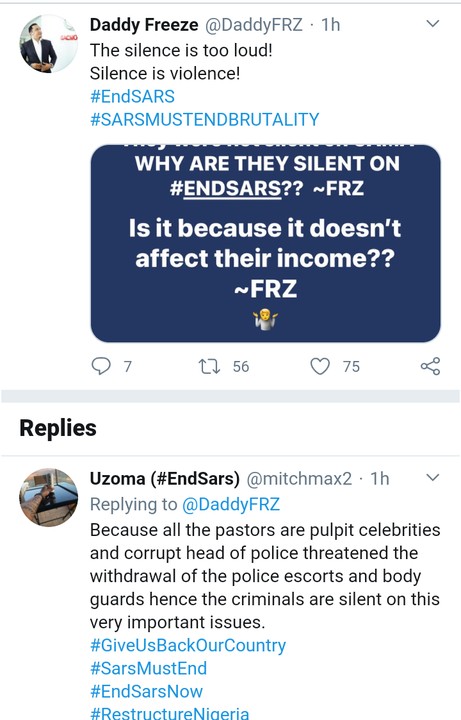 SARSMUSTEND - EndSARS: Daddy Freeze Slams Churches And General Overseers Over Silence 12505439_screenshot202010131423382_jpega3617ad38255ba4fbdcf21b836c32738