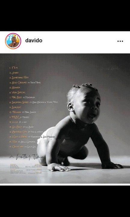 Davido&#8217;s Son, Ifeanyi Adeleke On His &#8216;A Better Time&#8217; Album Cover (Photo)
