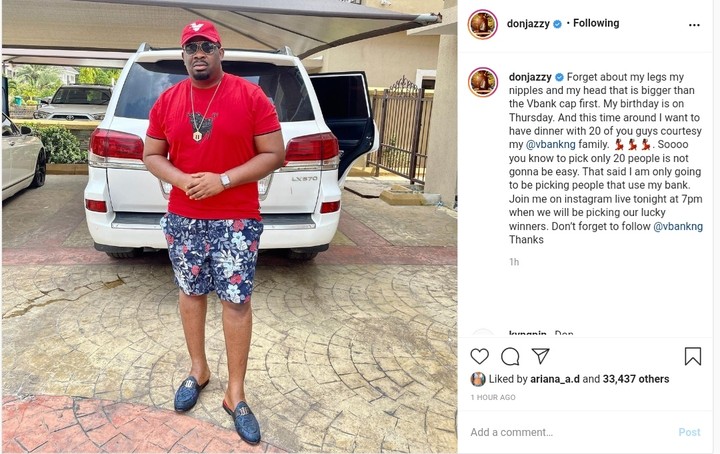 Tiwa - Don Jazzy To Celebrate 38th Birthday With 20 Fans 12728857_img20201123142017_jpeg3d05de703336fd9ba0c00c62f857aaa7