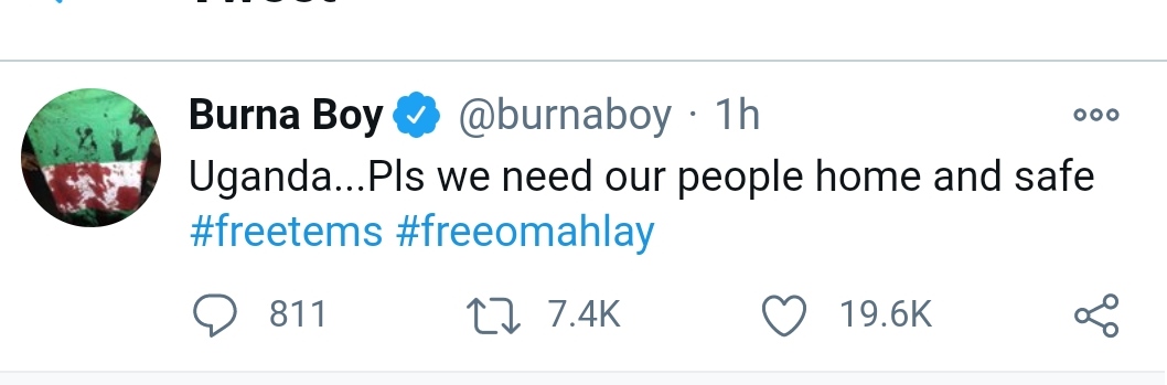 burna - Burna Boy, Fireboy, Laycon, Plead With Uganda Govt To Release Omah Lay, Tems 12838569_img20201214164733_jpegf5b26709b7d753c7cdb2c85f1e94b235