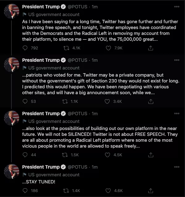 Drama As Trump Tweeted Through POTUS’ Twitter Handle…Deleted Them Immediately