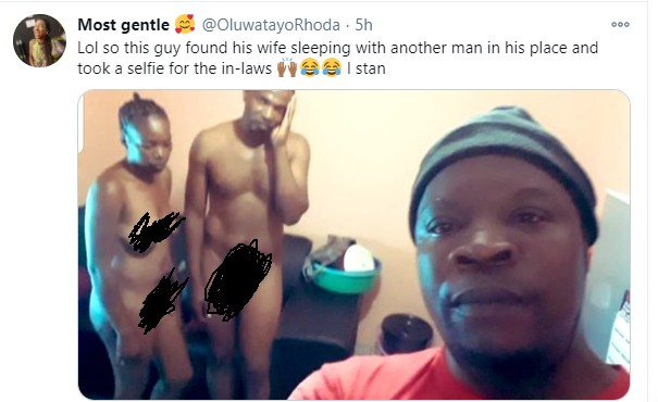 Man Catches His Wife Sleeping With Another Man; Takes A Selfie With Them (Pix) - Family photo