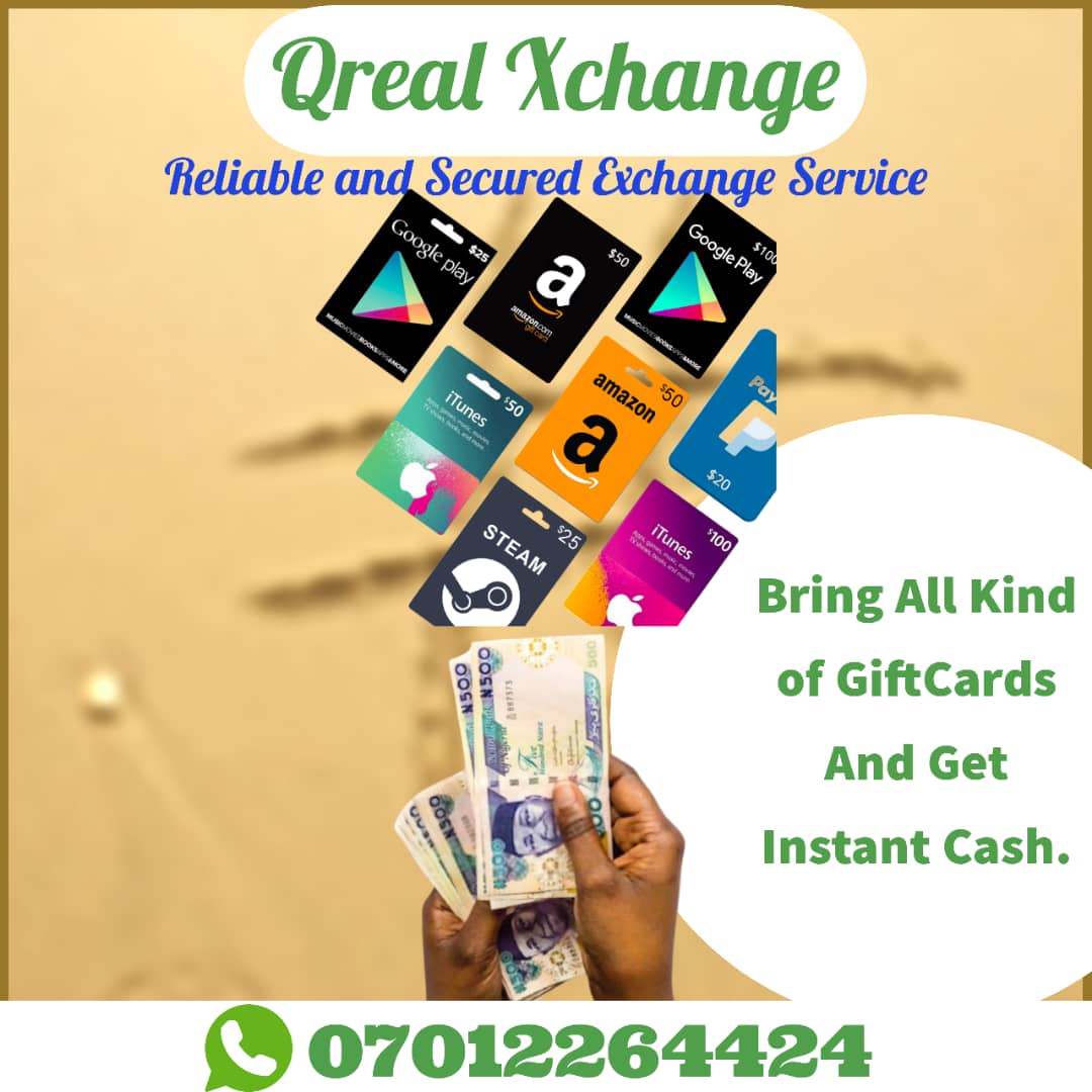 qreal Xchange>>>> Bring All Kind Of Gift Cards Ang Get