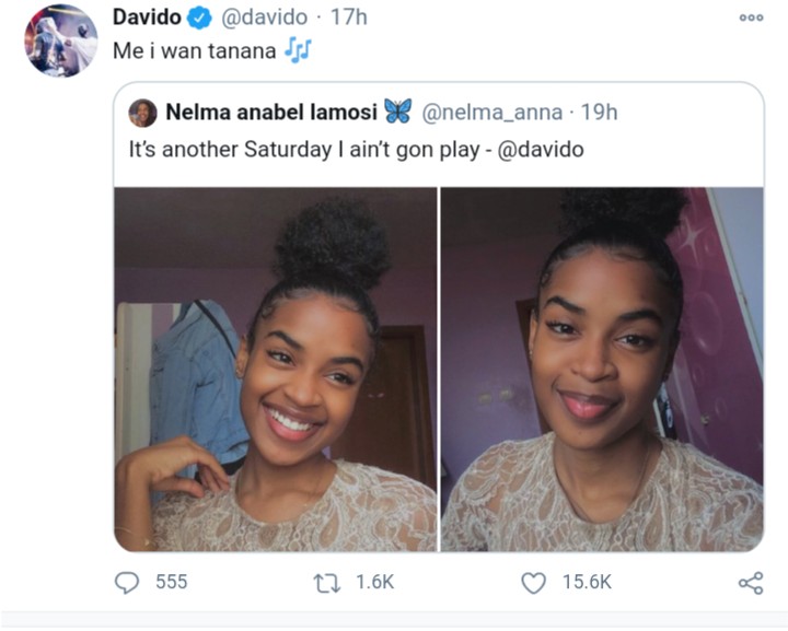 This Girl Got Davido Attention Just Because Of Her Caption (Davido Retweeted)