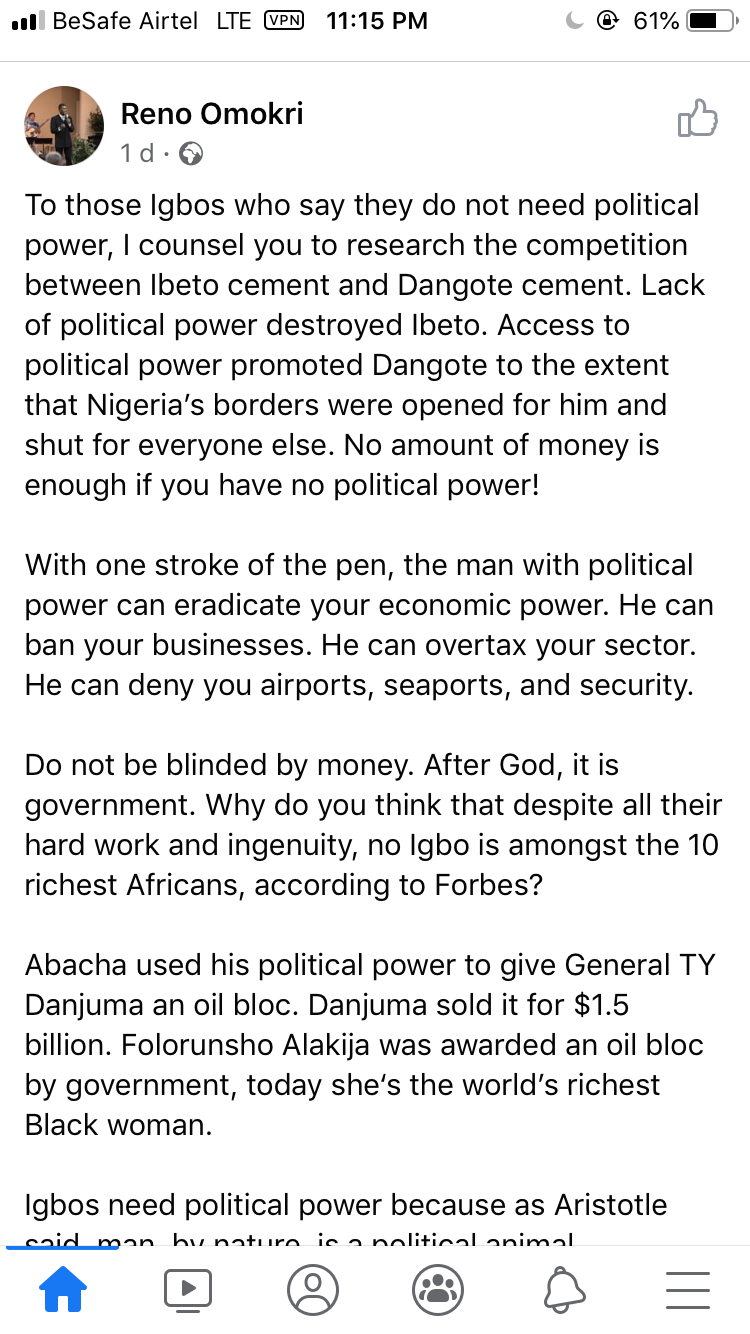 Omokri:igbos Should Embrace Nigeria Politics - Politics - Nigeria