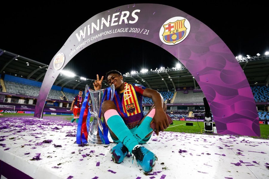 Asisat Oshoala, Barcelona Teammates Celebrate Women&#39;s Champions League Final Win - Sports - Nigeria