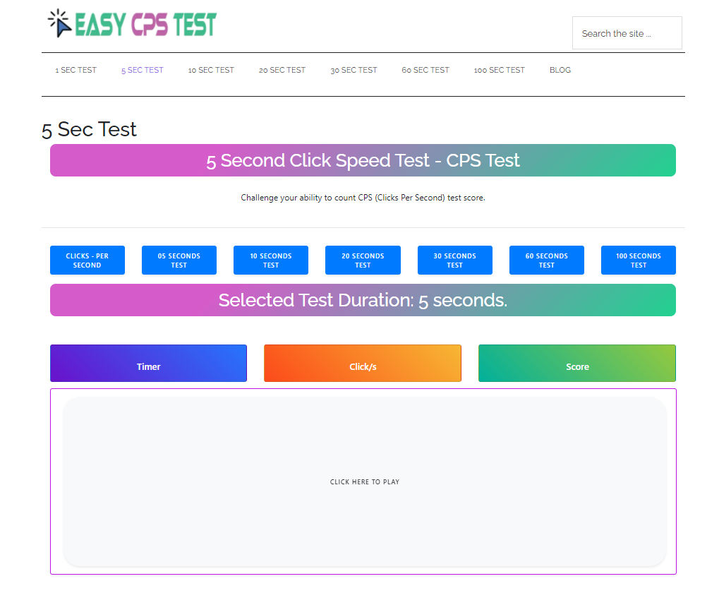 Easy CPS Test - EasyCPSTest offers this super game spacebar