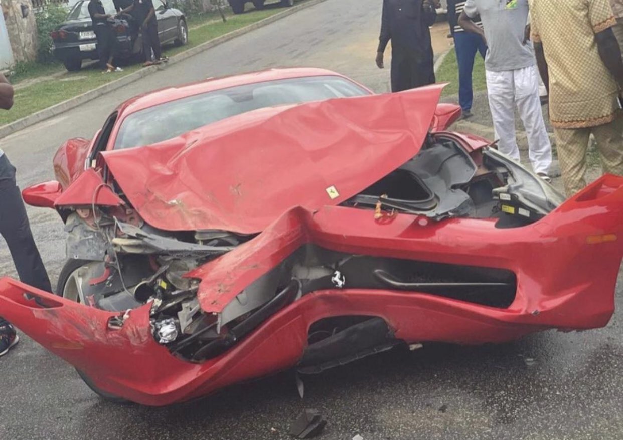 Seller Crashes Customer’s Ferrari In Abuja, Just Before It Was Bought (Photos)