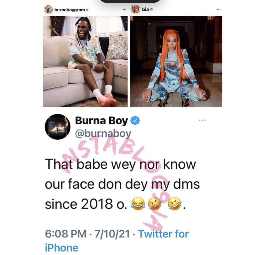 Burna Boy: BIA Has Been In My DM Since 2018 - Celebrities - Nigeria