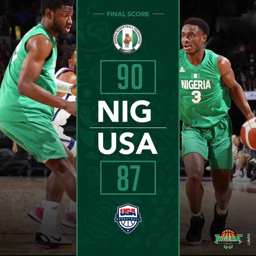 Nigeria Beats The Usa 90 87 In Pre Olympic Basketball Friendly Sports Nigeria