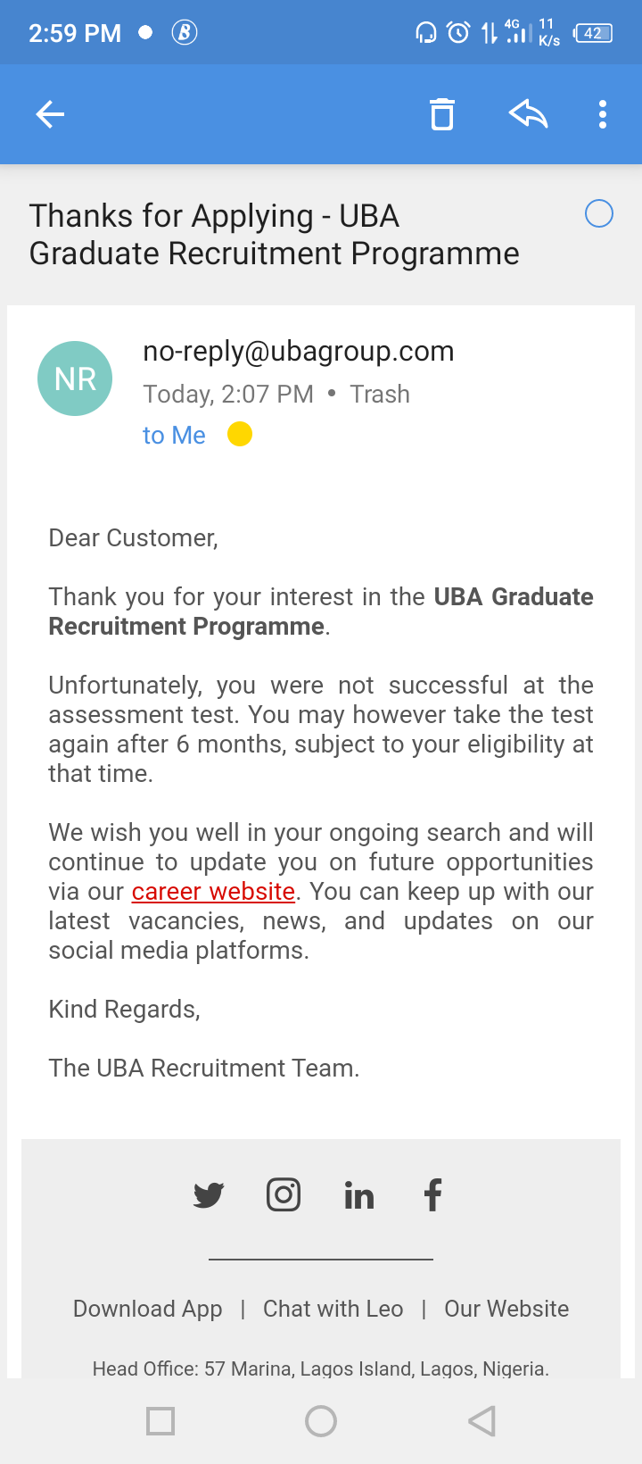 UBA Aptitude Test What To Expect Jobs Vacancies 323 Nigeria