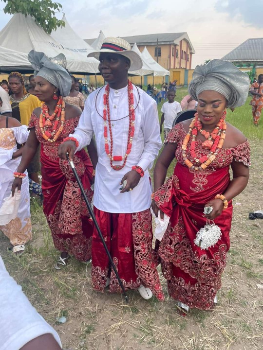 Photos From Wedding Ceremony Of Delta Man And His Two Pregnant Brides