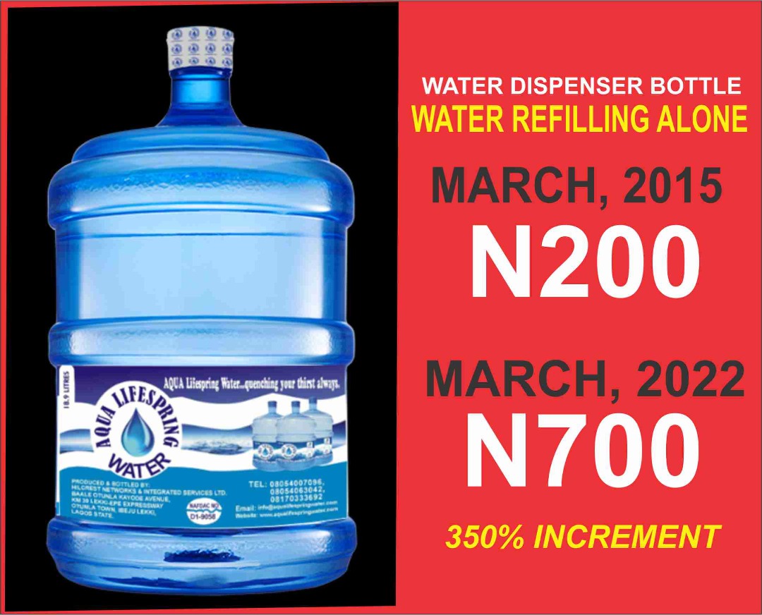 Refilling Of Water Dispenser Is Now N700,how Much Is It In Your Area ...