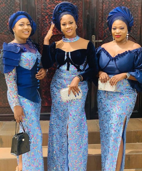 Gorgeous Sky Blue Colour Aso-ebi Styles For Owambe/ Parties -  Fashion/Clothing Market - Nigeria