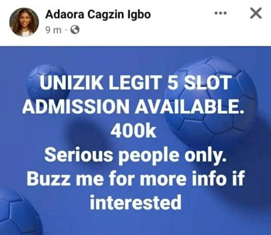 After Facebook User Advertised its Admission Slots for Sale