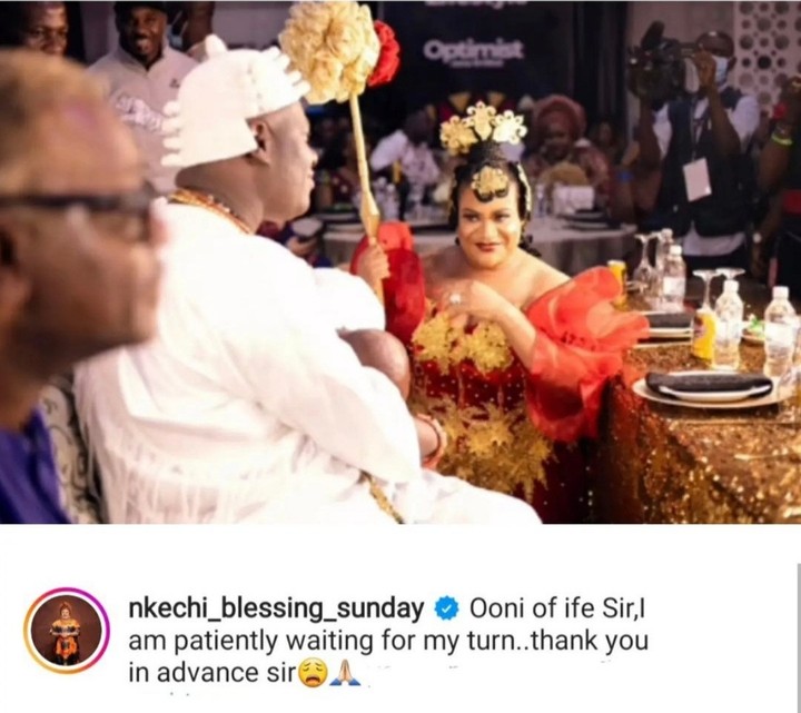 I Am Patiently Waiting For My Turn – Nkechi Blessing Writes Ooni of Ife (Photo)