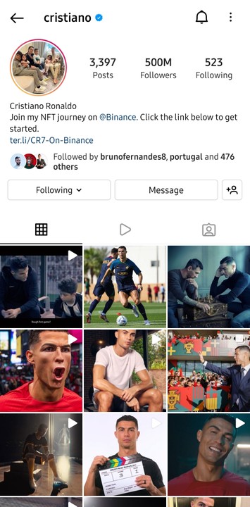 Cristiano Ronaldo hits 500 Million Instagram followers after