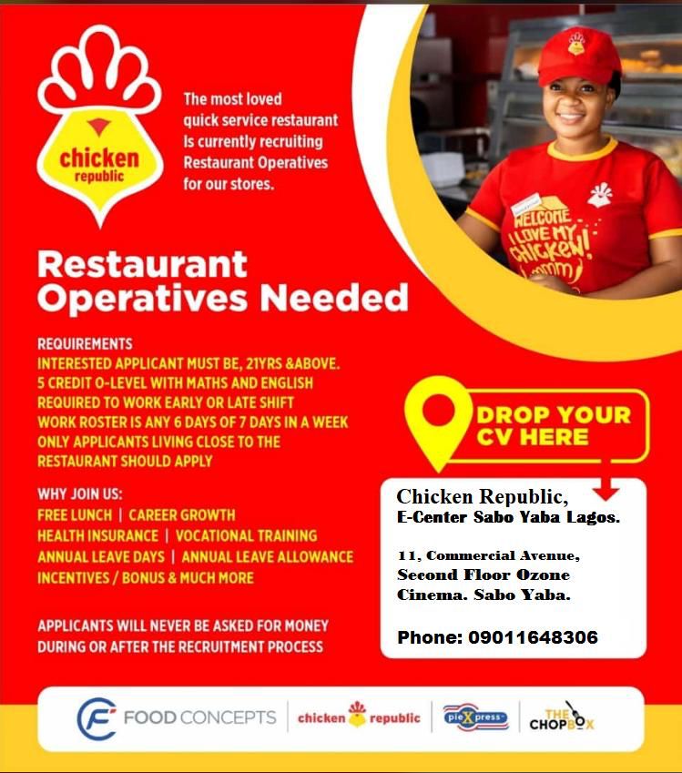 application letter to work in chicken republic