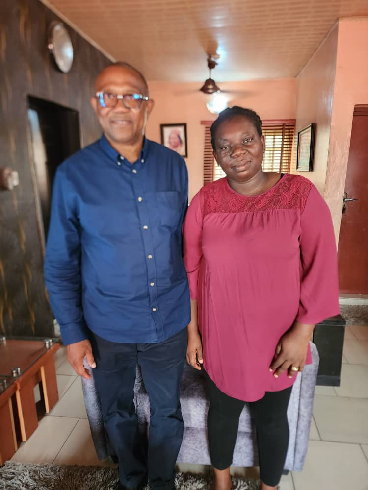 Peter Obi visits lady stabbed while voting in Lagos