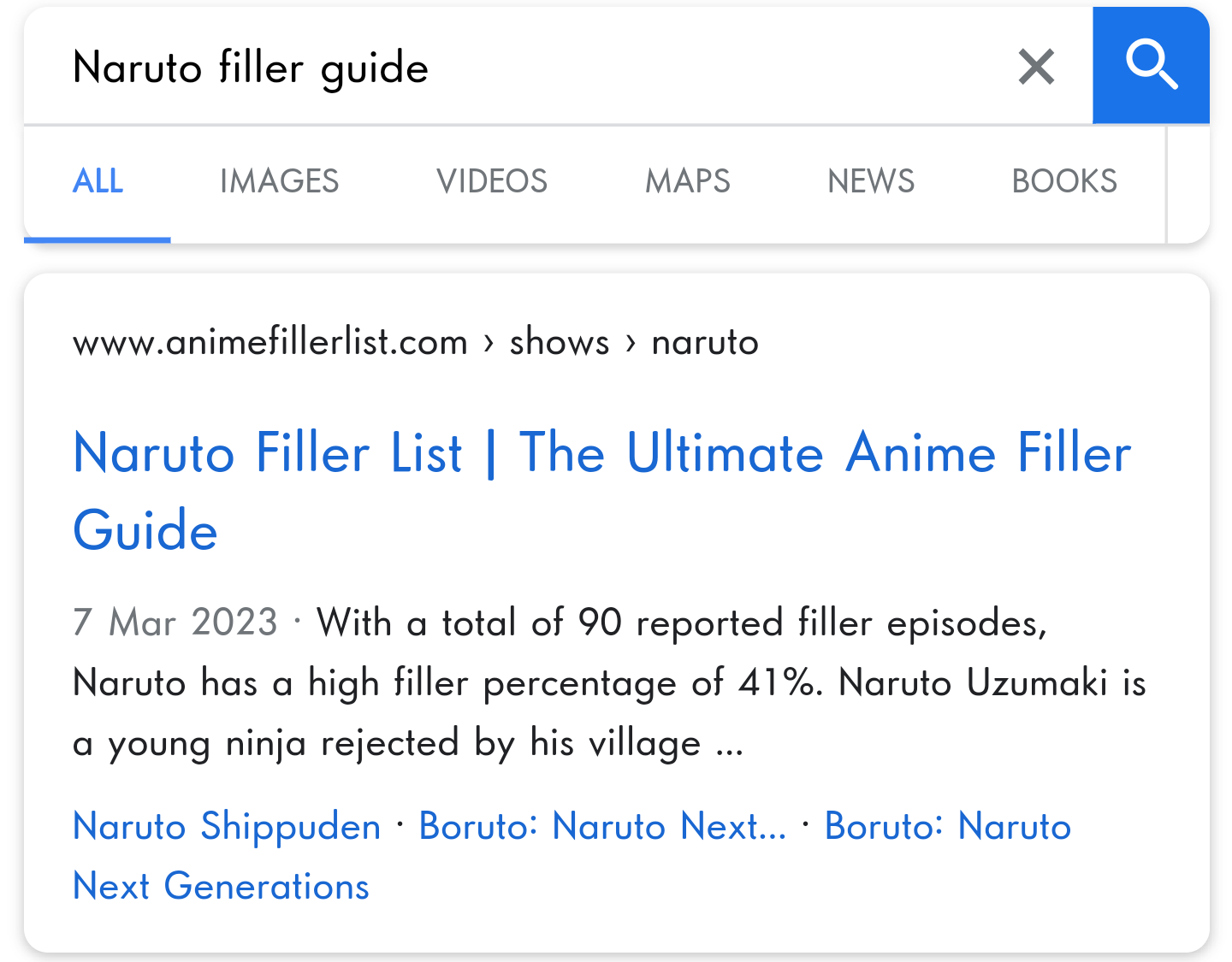 Naruto filler list and filler guides for all other anime