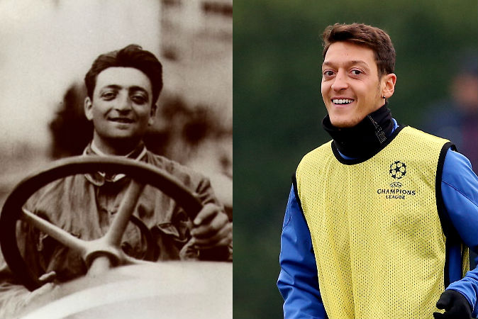 Footballer Mesut Ozil And His Look Alike Enzo Ferrari - Sports
