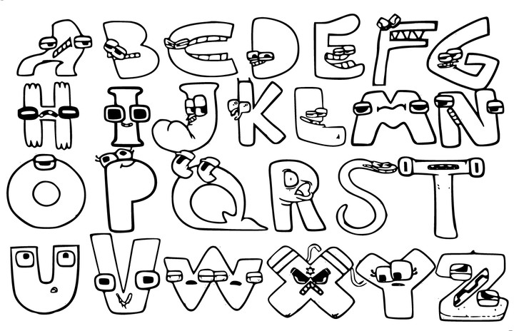 Alphabet Lore Coloring Pages Educational Activity for Kids