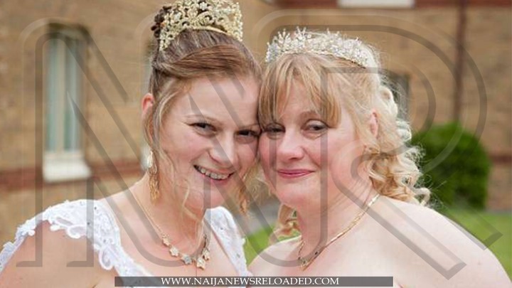 Mother And Daughter Walk Down The Aisle Together In Joint Wedding