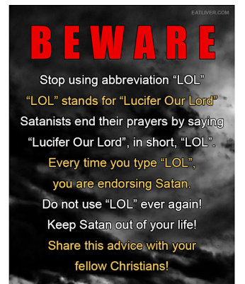LOL means Lucifer Our Lord? - Welcome.