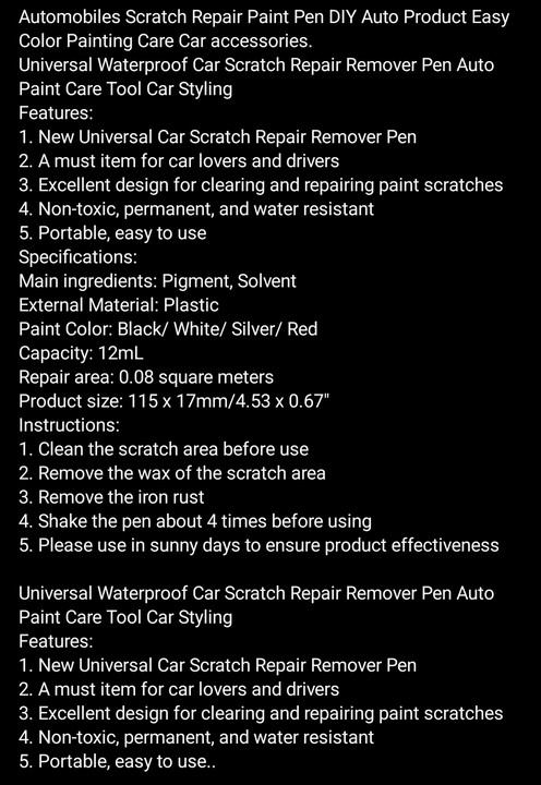 1pcs Car Paint Scratch Repair Pen Waterproof Paint Note Pen Brush Paint Car  Paint Care To Eliminate Rust Uneven - Paint Care - AliExpress