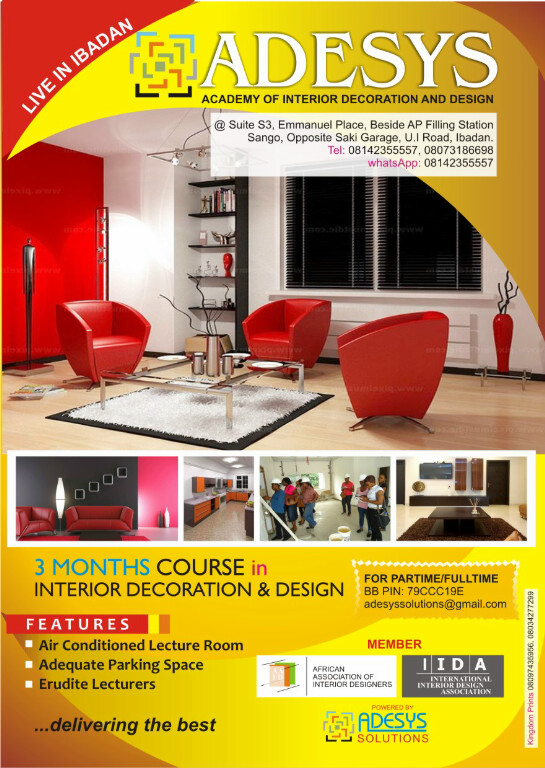 Study Interior Decoration And Design In Ibadan Adverts