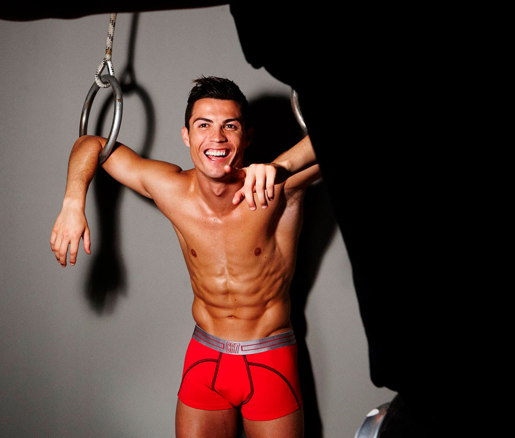 Cristiano Ronaldo Strips Down to His Underwear During Soccer Match