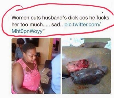 Wife Cuts Off Husbands Manhood For Having Too Much Sex With Her(Graphic Photos) - Crime