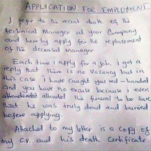 application letter sample nairaland