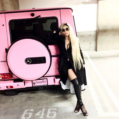 Whose Pink Car Pose Are You Feeling The Most; Dencia, Amber Rose Or Toyin  Lawani - Celebrities - Nigeria