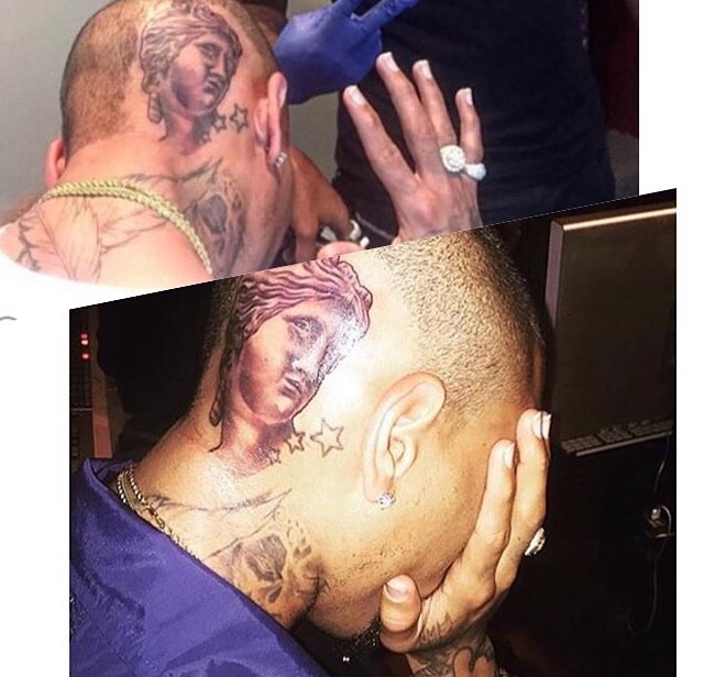 Chris Brown Gets His Head Tattooed (pics) - Celebrities - Nairaland.