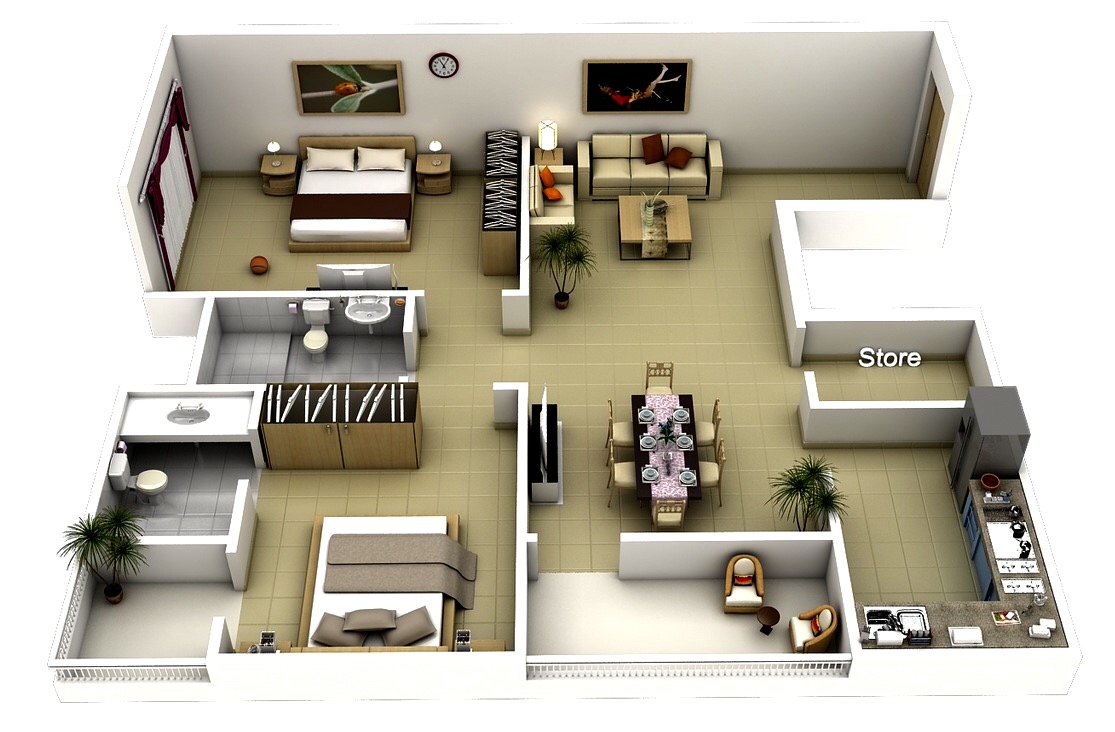 Exclusive!!! Twenty Two "2" Bedroom House Plan