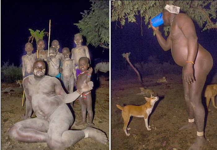Strange!men Drinks 2ltrs Of Blood and Milk In Ethiopia,to Be Crowned Fattest Man - Culture