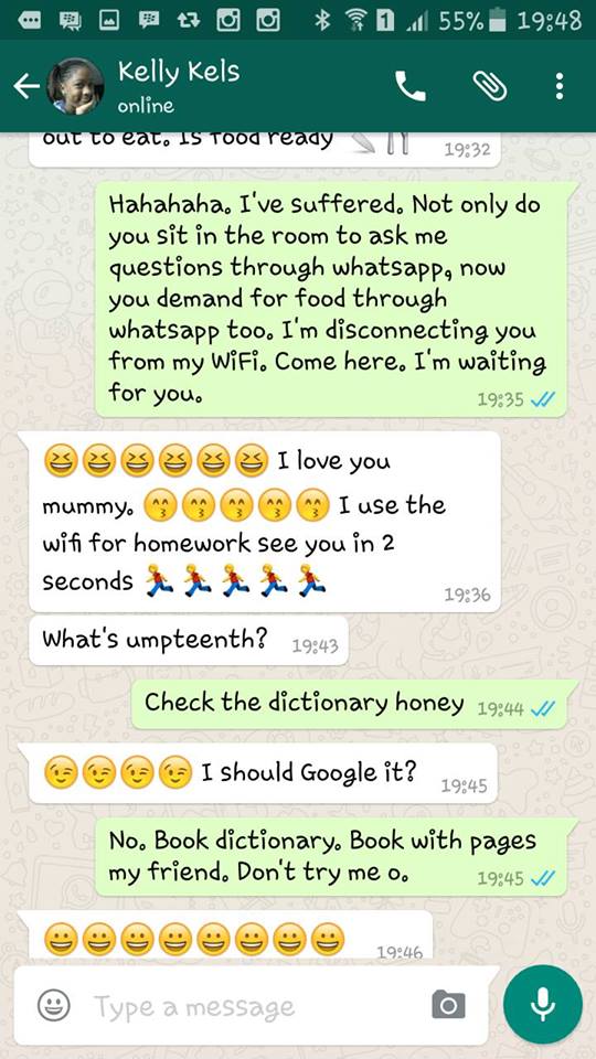 Funny Chat Conversation Mom and Daughter LOL on Chatwing