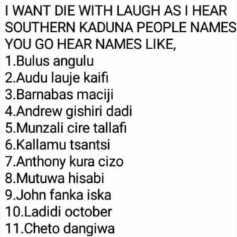 Southern Kaduna Names That Would Crack Your Ribs!!! - Jokes Etc - Nigeria