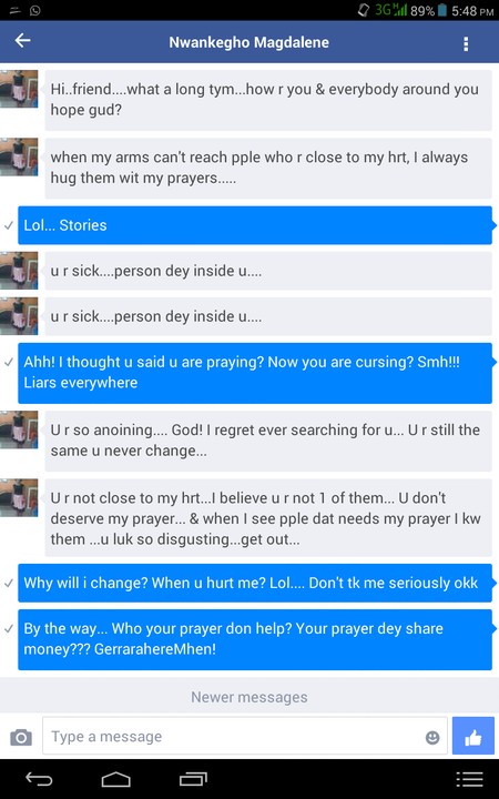 War Chat Between A Guy And His Ex Screenshots Romance Nigeria