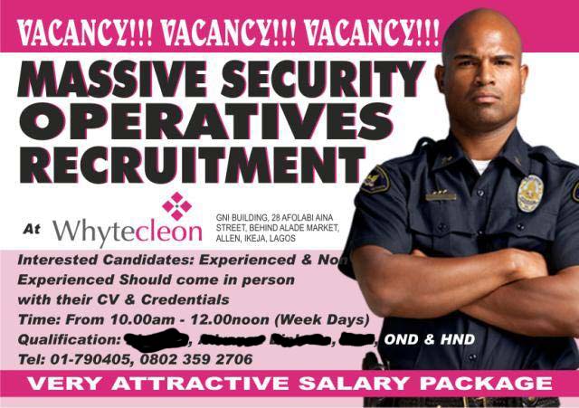 Urgent Vacancy!  Jobs/Vacancies  Nigeria