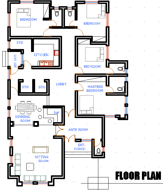 please criticize this four bedroom bungalow plan? - properties (2