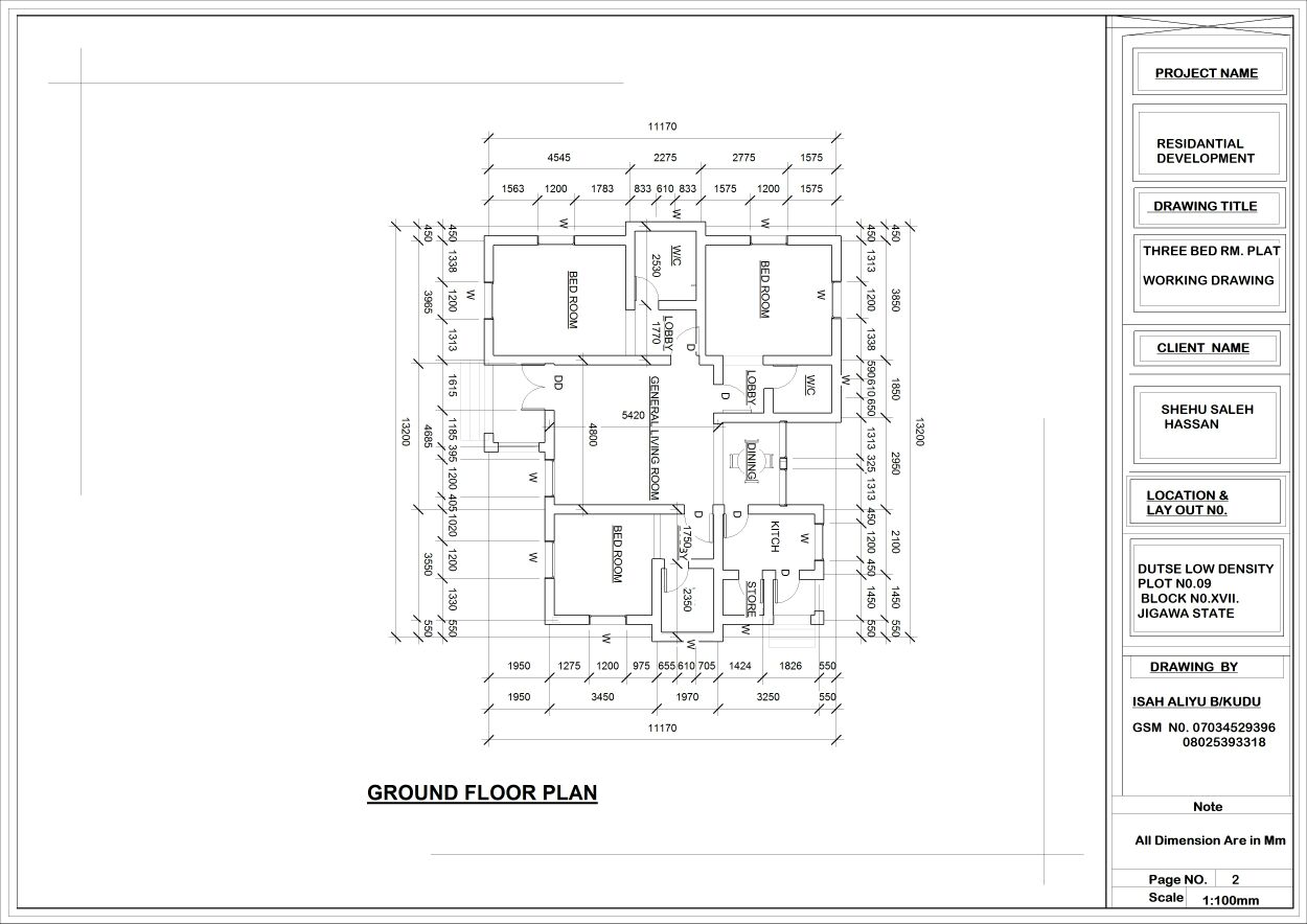 Modern Nairaland Three  Bedroom  Bungalow Floor Plan  In 