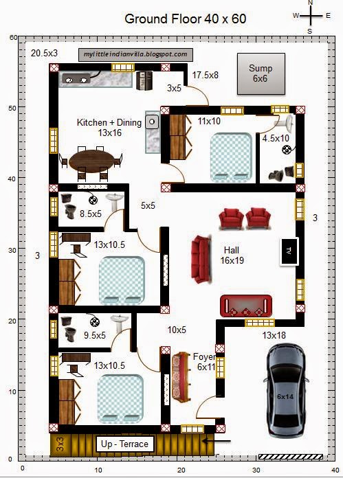 How Many Rooms Can A 40x50 Plot Of Land Contain 